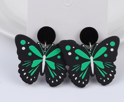 ØRERINGE - Store sommerfugle, grønne